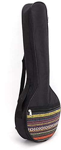 4-saitige Banjo-Tasche, Gigbag aus Baumwolle im Ethno-Stil mit verstellbaren Trägern und bequemem Innenfutter für Musiker, Reisen, Aufbewahrung von kleinen Banjos und Musiknoten