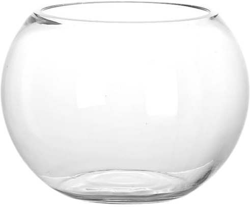 VALICLUD Rundes Aquarium Glas Goldfischbecken Multifunktions Aquarium aus Glas Transparentes Desktop Fischbecken mit Feiner Verarbeitung für Fische und Pflanzen im Wohnzimmer und Büro