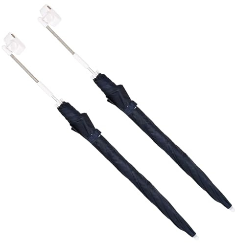 Tmriohed 2er Set Sonnenschirm mit Klemme, Klemmschirm Feuersteinrot Ø 105 x 86 cm, Schattenspender aus 170T Polyester für Balkon, Terrasse und Campingstühle, 2 Stück