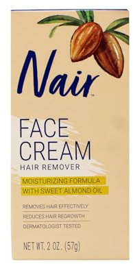 Nair Hair Removal Cream for Face with Special Moisturizers, 2-Ounce Bottles (Pack of 4) by Nair (English Manual)