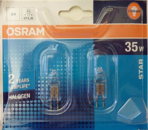 OSRAM Halogen-pin-base / HALOSTAR /GY6.35-socket / dimmable /12 Volt/ 35 Watt- 50 Watt Replacement / warmwhite - 2900K/ Pack of 2