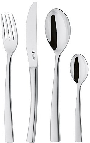 Paul Wirths SWING Besteckset 24-teilig | für 6 Personen | Silber, satiniert | hochwertige PVD Veredelung | zeitlos-modernes Besteckset | 18/10 Edelstahl | spülmaschinenfest | Besteck Set 6 Personen