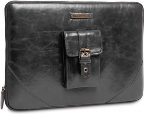 Walk on Water Skin Casablanca Schutzhülle für Apple MacBook Air 11 - Schwarz/Liquorice [Kunstleder | YKK-Metall-Reißverschluss | Außentasche | Gepolsterte Kanten] - NEO 147 98 110