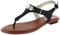 Michael Kors „Mk Plate Thong“ Flache Sandalen, Farbe: Tan, Black Saffiano 1, 36 EU