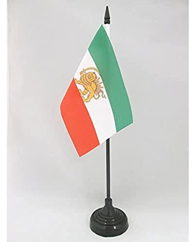 AZ FLAG - Tischflagge Iran Alt Ehemalige Persien - 15x10 cm - Iranische Tischfahne 10 x 15 Cm - Flaggen
