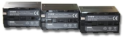 vhbw 3 x Li-Ion battery pack 6000 mAh (7.2 V) for Camera Sony HVR HD1000E, HVR Z1E such as/530/730