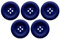 Soul-Cats Knopfset in verschiedenen Farben und Größen Kunststoff bunt, Größe: 30 mm;Farbe: dunkelblau