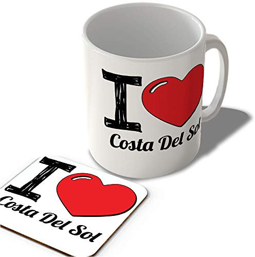 McMug - I Love Costa Del Sol - Mug and Coaster Set, Ceramic, 11fl.oz.