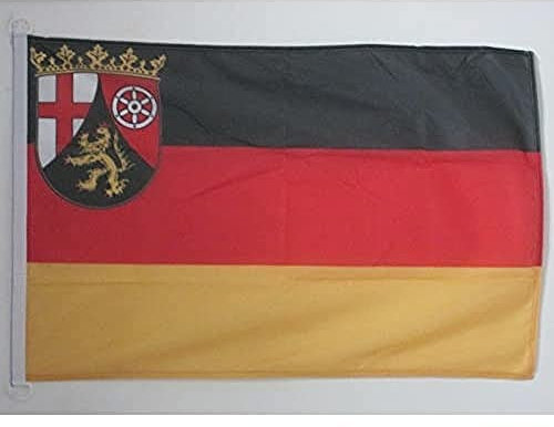 AZ FLAG - Flagge Rheinland-Pfalz - 90x60 cm - Rheinland-Pfalz Fahne 60 x 90 Cm Aussenverwendung - Flaggen