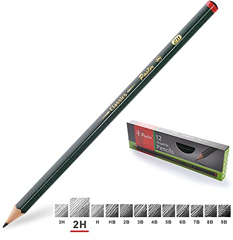 Pasler Professional Graphic Sketching Drawing Pencils 12 Count (2H)