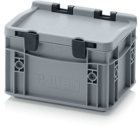 Auer Packaging Eurobehälter-Eurobox 20 x 15 x 13,5 mit Scharnierdeckel inkl. gratis Zollstock