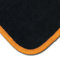 Bär-AfC Auto Fußmatten Classic passend für BMW 3er Cabrio E30 1985-1993, Autoteppiche Nadelvlies Schwarz, Rand Kettelung Orange, Set 4-teilig, BM00342n