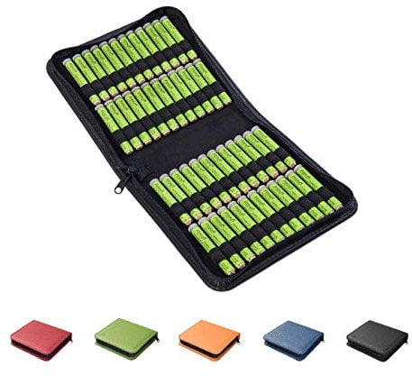 Homöopathische Taschenapotheke, Globuli-Tasche Potenz C30, gefüllt mit 48 Globuli-Röhrchen (Glas), handgemacht aus echtem Leder (schwarz)