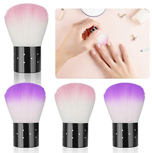 Brosses de Poussière à Ongles 4 Pcs Pinceau Anti-Poussières pour le Nettoyage Pinceau de Maquillage Pinceau Multifonctions Souple pour le Visage Maquillage Manucure Fond de Teint