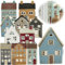 LS-LebenStil Teelichthaus Lichthaus 14cm Blau Braun Keramik Fachwerkhaus Lichterhaus Teelichthalter