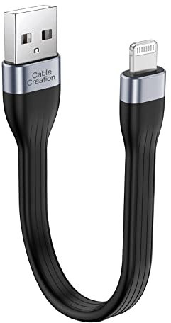 CableCreation Cable de carga corto para iPhone de 15 cm, cable USB a Lightning para iPhone 14/14 Pro Max/13/12/12 Pro/11/X/XR/8/8 Plus/7/6S/6/SE, iPad, etc.