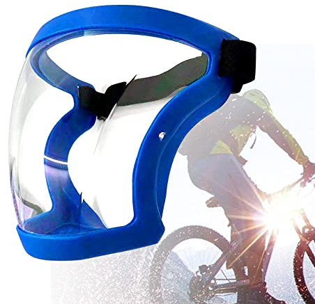 XAEIOW Face Shield, Gesichtsschutz mit klarem Polycarbonat Visier und Anti-Beschlag zum Schutz von Augen, Nase, Mund, Anti-Sand und Anti-Splash Kopfbedeckung (Blau)