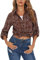 Enjoyoself Damen Kariertes Hemd 100% Baumwolle Langarm Holzfällerhemd Button-down Karobluse für Alltag Oktoberfest Dunkelbraun,XL
