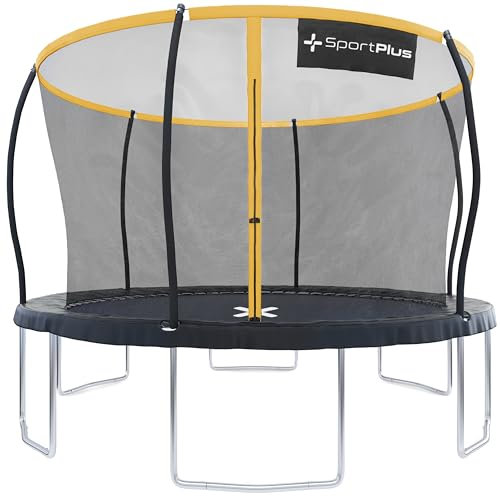 SportPlus Trampolin Outdoor 305cm & 366cm, Kindertrampolin mit Randabdeckung, Außenstangen & Innennetz, stabile Rahmenkonstruktion, Gartentrampolin, auch für Erwachsene bis 120/150kg - GS zertifiziert