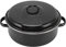 Roasting Tray, Stainless Steel Roasting Dish with Lid, Safe, Non-Toxic, Non-Stick Coating, Black Enamel, Speckled for Household Barbecue for Baked (Iron Cover, 26 cm)