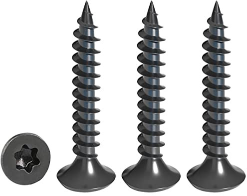 Drenky 50 Stück Holzschrauben Torx Schwarz, Schrauben M3 X 20 mm Mit Senkkopf Aus Edelstahl Rostfrei A2, Vollgewinde Selbstschneidende Schrauben Universalschrauben Torx TX10