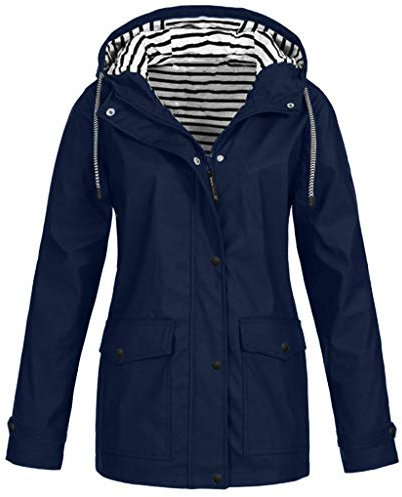 BOTCAM Giacca antipioggia da donna foderata calda: parka antipioggia con pile lungo giacca con cappuccio leggera giacca esterna impermeabile traspirante antivento 3 in 1 giacca funzionale parka donna