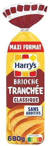 HARRYS - Brioche Tranchée Recette Classique - 680g de pur plaisir - Sans Additifs pour un petit déjeuner délicieux et sain - Maxi format pour en profiter plus longtemps. - Lot De 3 - Vendu Par Lot