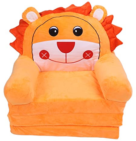JYCRA Faltbares Plüschsofa, Weiches, Aufklappbares Couchbett in Cartoon-Tierform, Niedlicher Sofa-Fußhocker in Löwenform für Wohnzimmer und Schlafzimmer(3 Schichten)