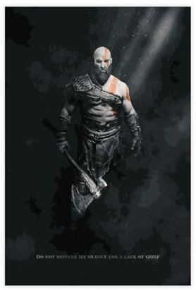 Game Poster God of War Poster (3) Leinwand Poster Schlafzimmer Dekor Sport Landschaft Büro Zimmer Dekor Geschenk 20 x 30 cm