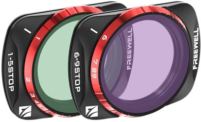 Freewell VND-Filter, 2er-Pack, variabler ND 1-5 Stop, 6-9 Stop, für Osmo Pocket 3 – Belichtung in Echtzeit anpassen