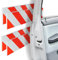 Relaxdays Protection de Garage pour la portière Automobile, lot 4, réfléchissante, 10 x 50 cm, Rouge et Blanc