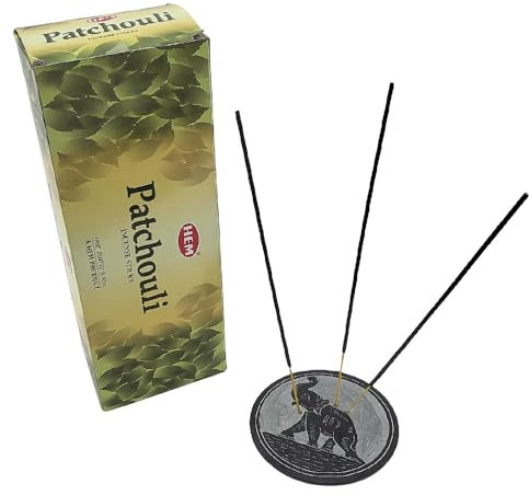 Encens Hem Patchouli avec Porte encens en Pierre éléphant