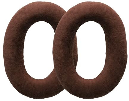 kwmobile 2x Earpad Compatible with Sennheiser HD515 / HD555 / HD595 / HD518 - Replacement Velour Earpad Cushion for Headphones - Brown