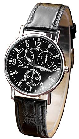 Rubu22a Armbanduhr Herren, Quarz Uhren Herren mit Leder Riemen, Herrenarmbanduhren mit Multi Zifferblatt, Vatertagsgeschenke für Papa, Gifts for Men, Business Männerschmuck