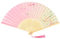 Rosa Fächer Holz Handfächer Seide Stoff Hand Fan Chinesische Japanische Faltfächer mit Quaste Fächer Damen Klein für Hochzeit Gäste Kinder Mädchen Sommer