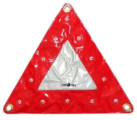 CMYAOYC Triangle Panneau Signalisation D'urgence Réfléchissant à LED For Voiture - Signalisation de Sécurité Routière - Attention Clignotant Lumières avec Base Magnétique