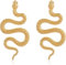 Schlangen Ohrringes Gold Vintage Snake Earrings Gebogene Schlange Geformt Ohrringe Schlange Baumeln Ohrringe für Damen,Schlangen Schmuck Geschenk für Frauen Mädchen (Gold)