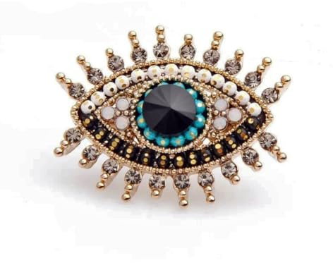 Broche de protection contre le mauvais œil en cristal, amulette tendance, cadeau talisman porte-bonheur, taille unique, Acier allié, Pas de gemme