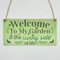 Second Ave Welcome to My Garden - Placa rectangular de madera para colgar en el jardín