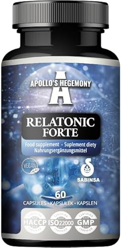 Relatonic Forte 60 vegane Kapseln - Adaptogene-Komplex: Löwenmähne, Ashwagandha, Reishi-Pilz, Ginkgo Biloba und mehr - Unterstützung für Geist und Entspannung - 30 Tage Vorrat - von Apollo's Hegemony