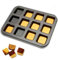 OlBuWa Mini moldes para pan, mini moldes para pan de 12 cavidades, mini bandeja antiadherente, bandeja de pan de onda cuadrada, bandeja de acero al carbono, moldes individuales pequeños para pan