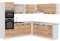Vicco Eckküche R-Line, Küchenzeile in L-Form, Goldkraft Eiche/Weiß, 237 x 247 cm AP Anthrazit