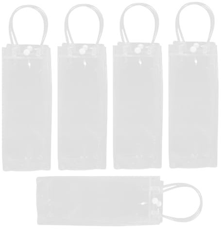 LAPYAPPE 5pcs Collapsible Wine Chillers Ice Bags Portable Wine Cooler Bag Water Bottle Ice Pack Beer Cooler for Outdoor Parties