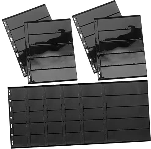 GARVALON 10er Set Schwarze Blätter Für Sammelalbum Karten Sammelbuch Für Briefmarken ünzen Und Sammelkarten Lose Blätter Für Standard 9 Loch Ordner Ideale