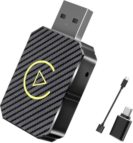 Adattatore Carplay Wireless, 2 in 1 Carplay Wireless Adapter, Mini Car Play per Auto Supporta iOS 10+, Compatibile con le Auto con CarPlay, USB C/A, Plug & Play