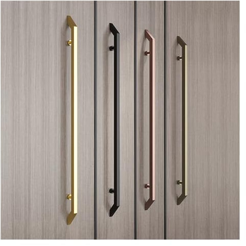 PHNOITPQ Glass Door Handle Stainless Steel Square Tube Anti-Fingerprint Rose Black Titanium Gold Frameless Sliding Solid Wood Door Handle(Bronze)