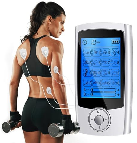 Dual Channel TENS Machine for Pain Relief, Smart TENS Units with Up to 16 Modes, 20 Intensities, 8 Pads, Rechargeable Muscle Stimulator for Back, Neck, Shoulder, Knee, Arthritis Sciatica Cramps Pain