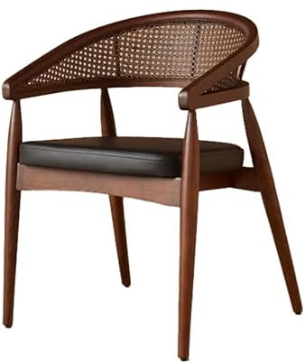 treesure Gazel Stuhl – Designstuhl mit Wiener Geflecht & gepolsterter Ledersitzfläche | Modern & Retro, ergonomisch & montiert | Ideal für Esszimmer, Büro & Wohnbereich