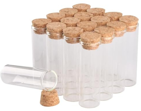 SYLALE 12 teile/los Durchmesser 25 Millimeter 30ml 40ml 50ml 60ml Glas Reagenzgläser Mit Korken Wishing Flaschen for Kunst DIY Handwerk(40ml)