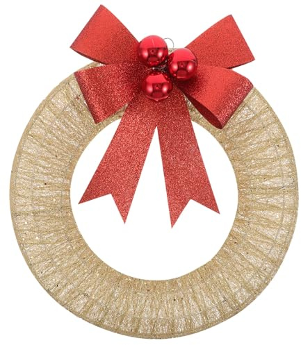 OUNONA navideña para Exteriores: Coronas navideñas iluminadas - Adornos navideños para Puertas, Paredes y Ventanas - Adorno navideño LED para Uso en Interiores y Exteriores